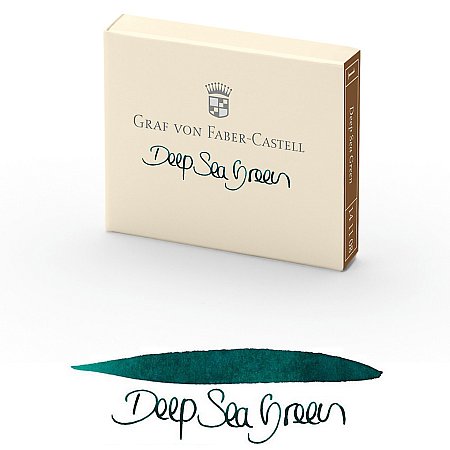 Graf von Faber-Castell Ink Cartridges (6 pcs) - Deep Sea Green