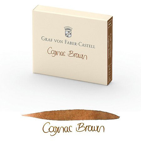 Graf von Faber-Castell Ink Cartridges (6 pcs) - Cognac Brown