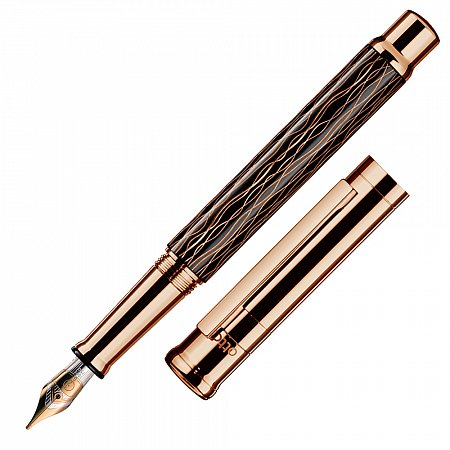 Otto Hutt Design 04 Rose Gold Wave Black 18K Gold Nib - Fountain [F]