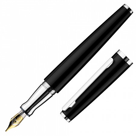 Otto Hutt Design 06 Shiny Lacquer Black 18K Gold Nib - Fountain [EF]